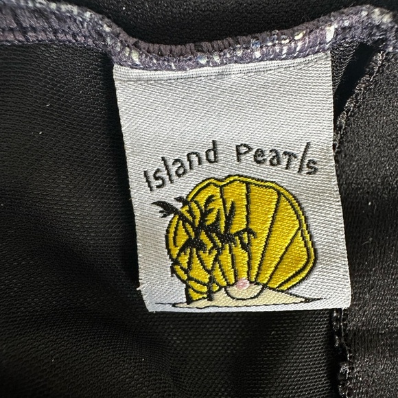 NWOT Island Pearls Women’s 12 Blue Seashell One Piece Ruched Front Bathing Suit. - Picture 6 of 16